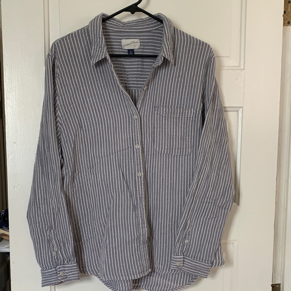 100% Cotton Universal Thread Striped Button-Up - image 2